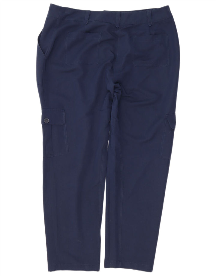 CREW CLOTHING Pantaloni cargo affusolati da donna UK 18 XL W40 L30 Blu navy