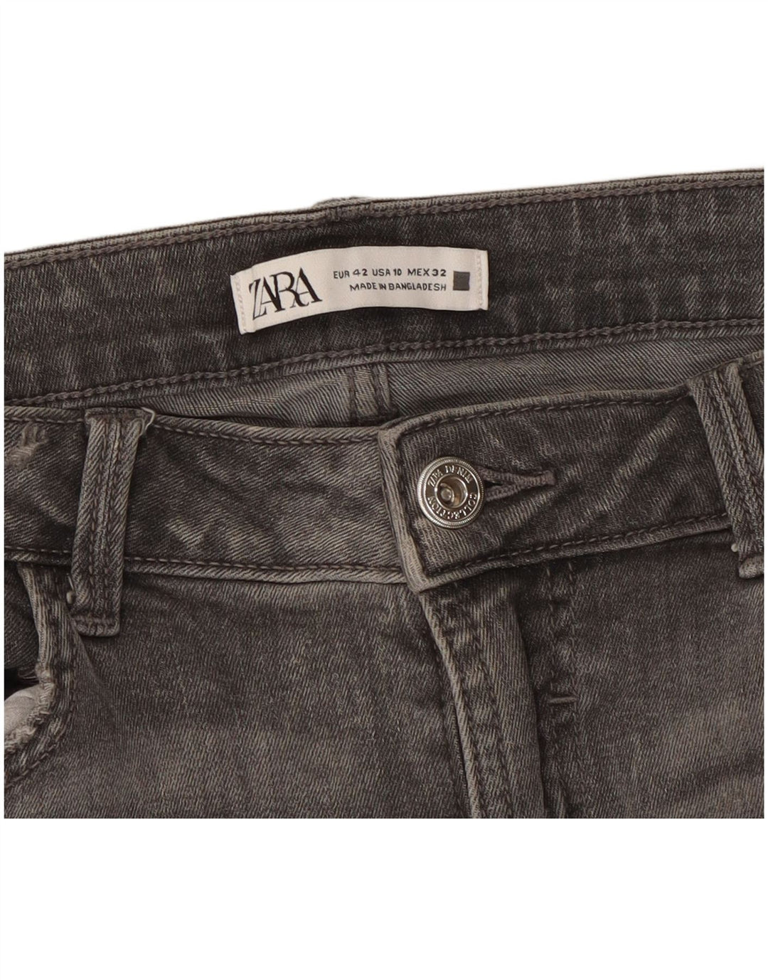 Jeans slim da donna Zara EU 42 Large W32 L28 Grigio