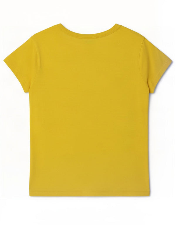 T-shirt grafica Benetton da donna Popeye Top UK 14 cotone giallo medio