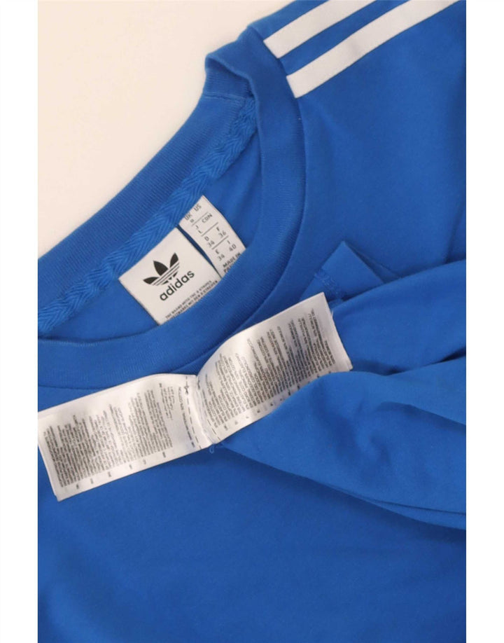 Top Adidas da donna a manica lunga UK 8 Small in cotone blu