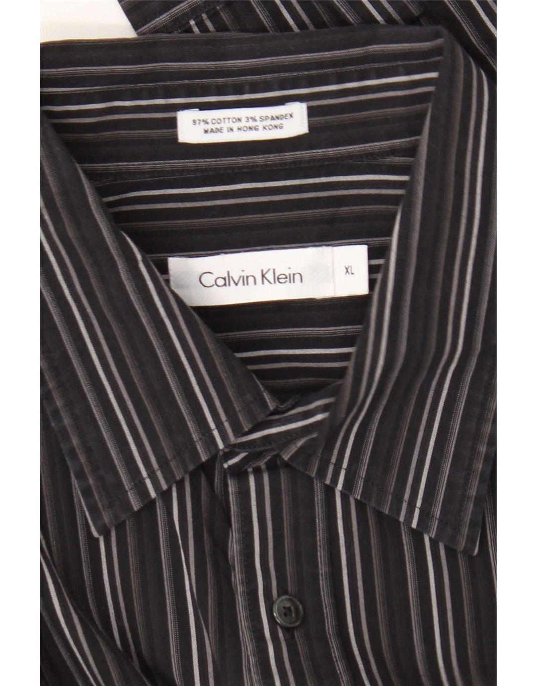 Camicia da uomo Calvin Klein XL in cotone a righe nere