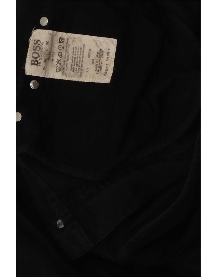 Jeans dritti da uomo Hugo Boss W38 L30 cotone nero