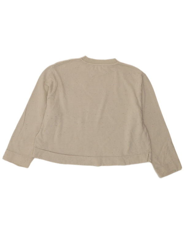 Felpa oversize da donna Cos, maglione UK 10, piccolo cotone chiazzato bianco