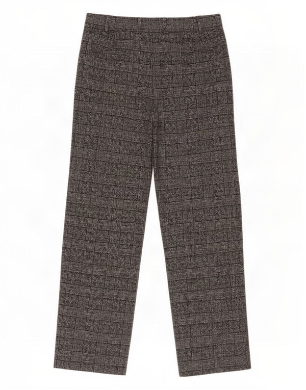 Pantaloni da abito da donna Marks & Spencer UK 14 Large W34 L32 a quadri grigi