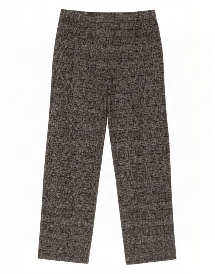 Pantaloni da abito da donna Marks & Spencer UK 14 Large W34 L32 a quadri grigi