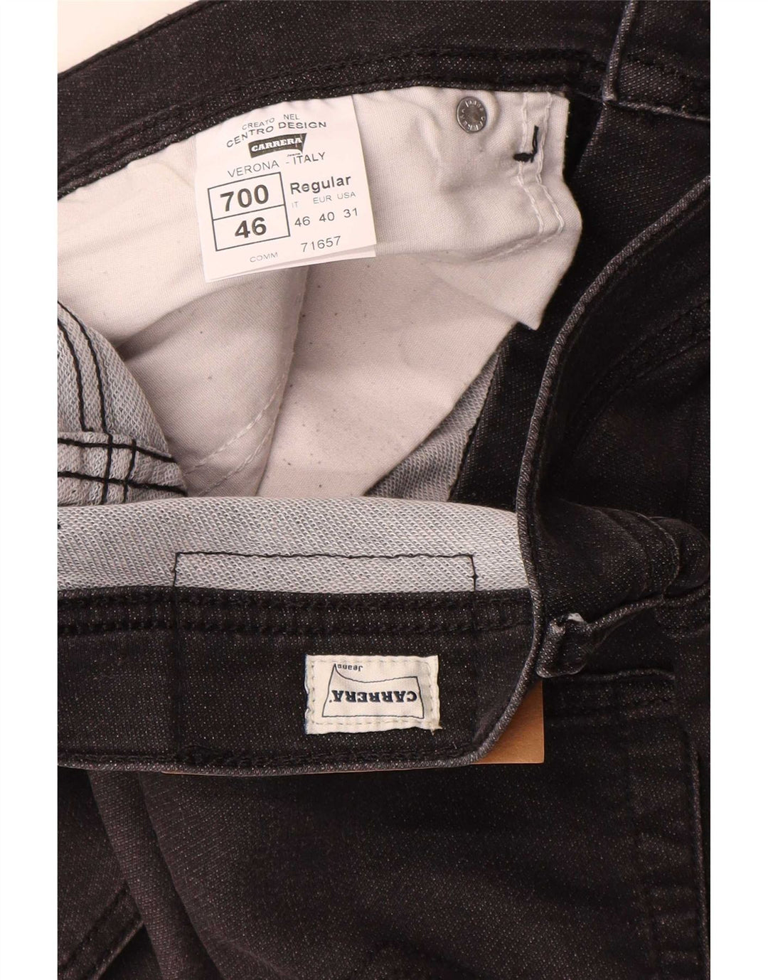 Jeans dritti regolari da uomo Carrera 700 W31 L32 cotone grigio