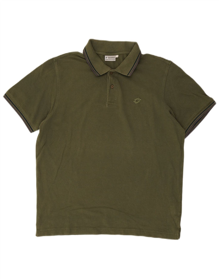 Polo da uomo LOTTO IT 50 cotone kaki medio