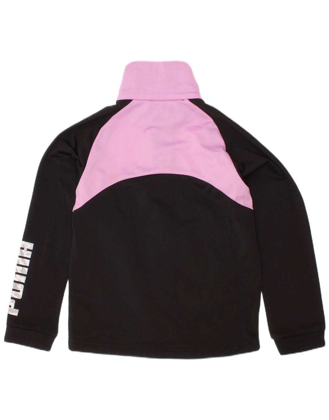 Giacca da tuta da ragazza PUMA 5-6 anni in poliestere color block nero