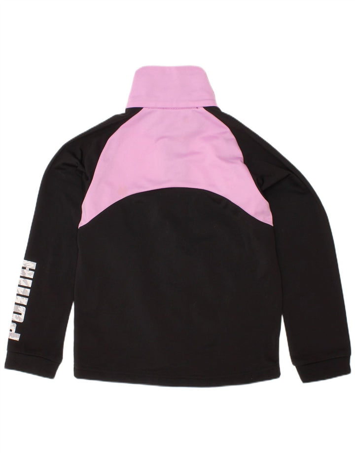 Giacca da tuta da ragazza PUMA 5-6 anni in poliestere color block nero