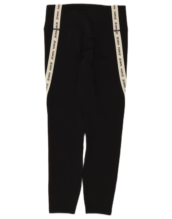 Leggings Nike Dri Fit Graphic Crop da donna UK 8 Small Black Colourblock