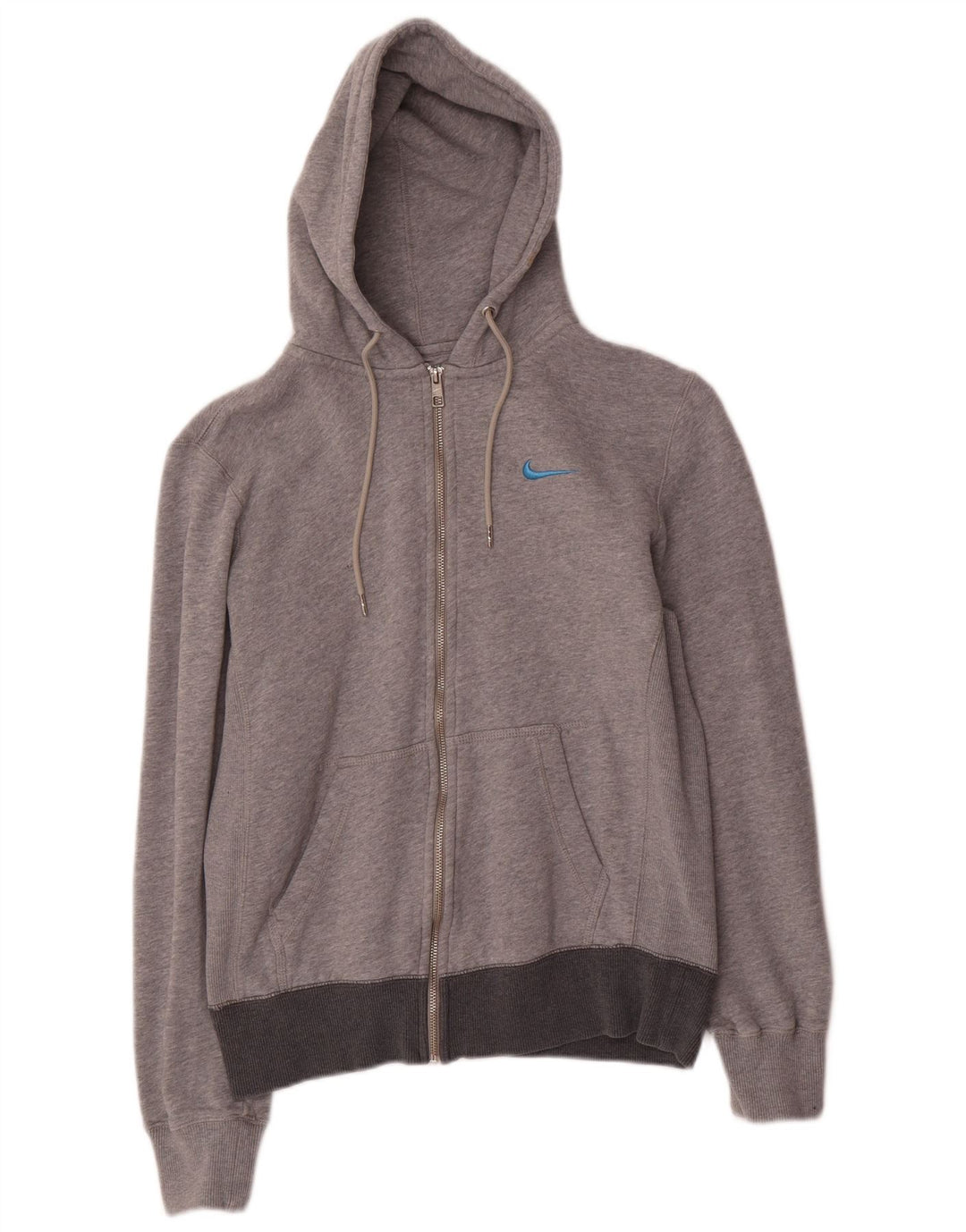 Felpa con cappuccio e zip da donna Nike UK 14 Cotone grigio medio