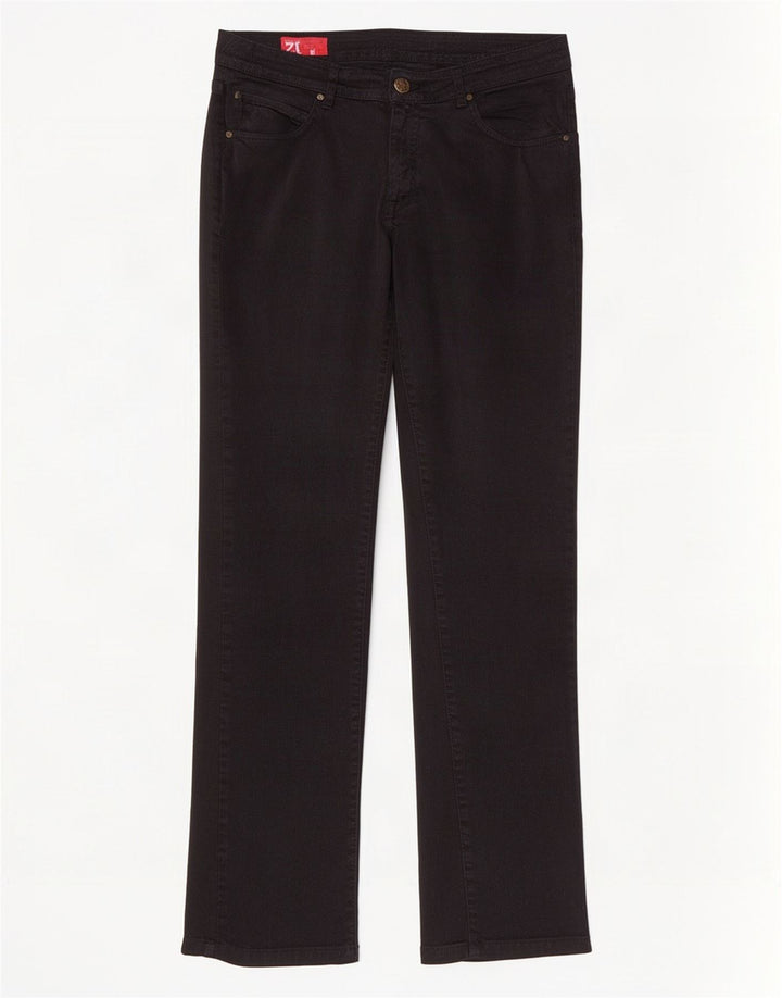 Jeans dritti da donna Zara EU 42 Large W32 L34 cotone nero