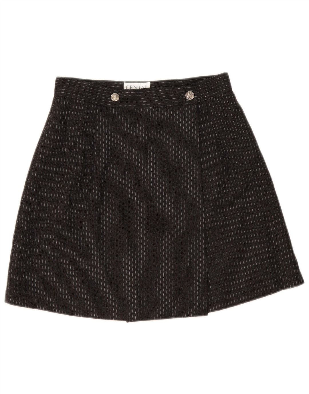 Gonna a portafoglio vintage da donna IT 42 media W26 a righe nere