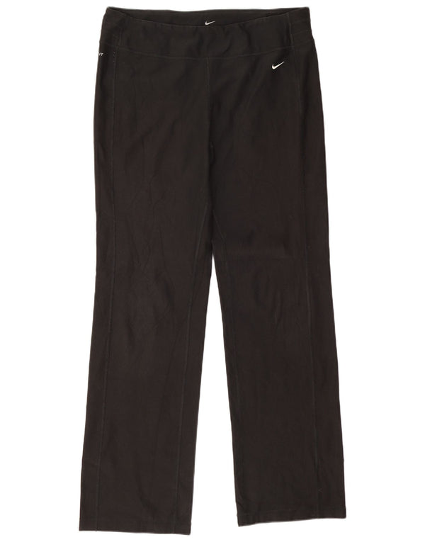 Pantaloni da tuta Nike Dri Fit da donna UK 14 Large Nero Poliestere