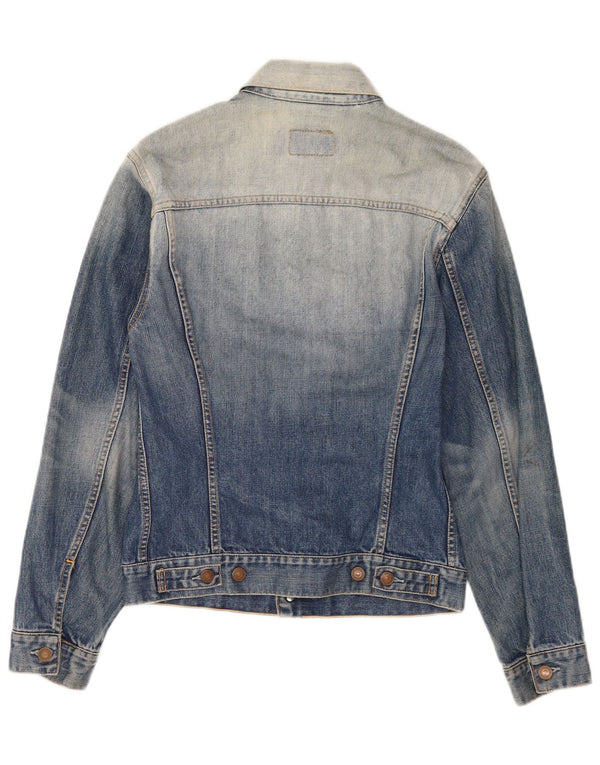 Levi's Giacca in denim da uomo con lavaggio acido UK 38 Cotone blu medio classico