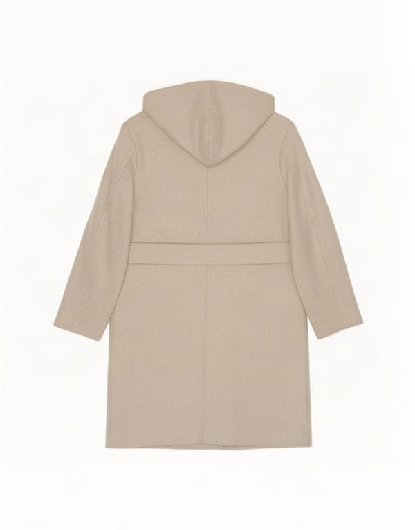 Cappotto doppiopetto oversize con cappuccio da donna Zara UK 10 piccolo Beige