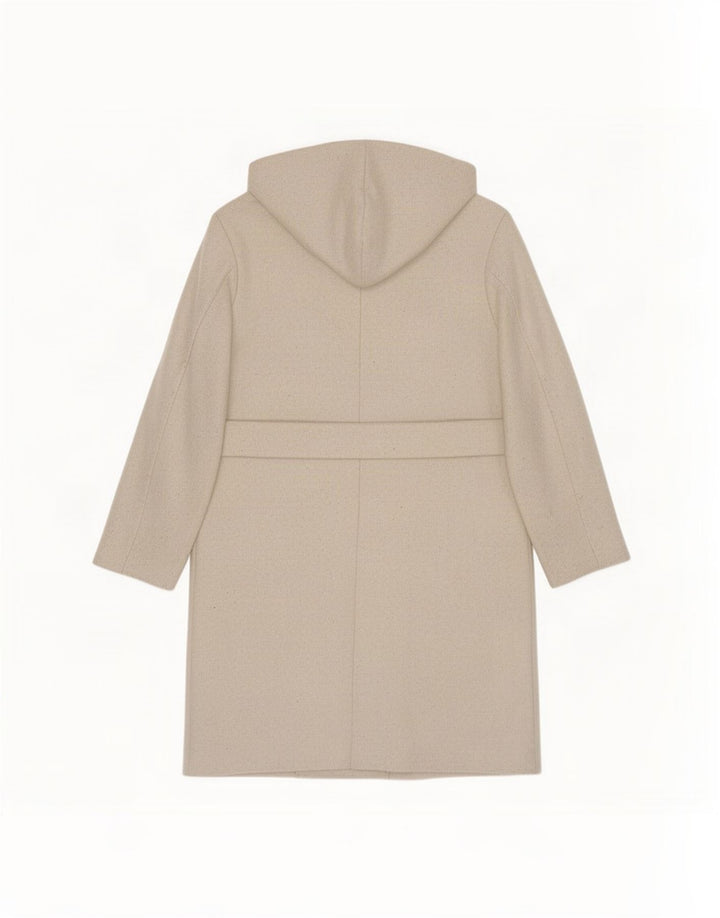 Cappotto doppiopetto oversize con cappuccio da donna Zara UK 10 piccolo Beige