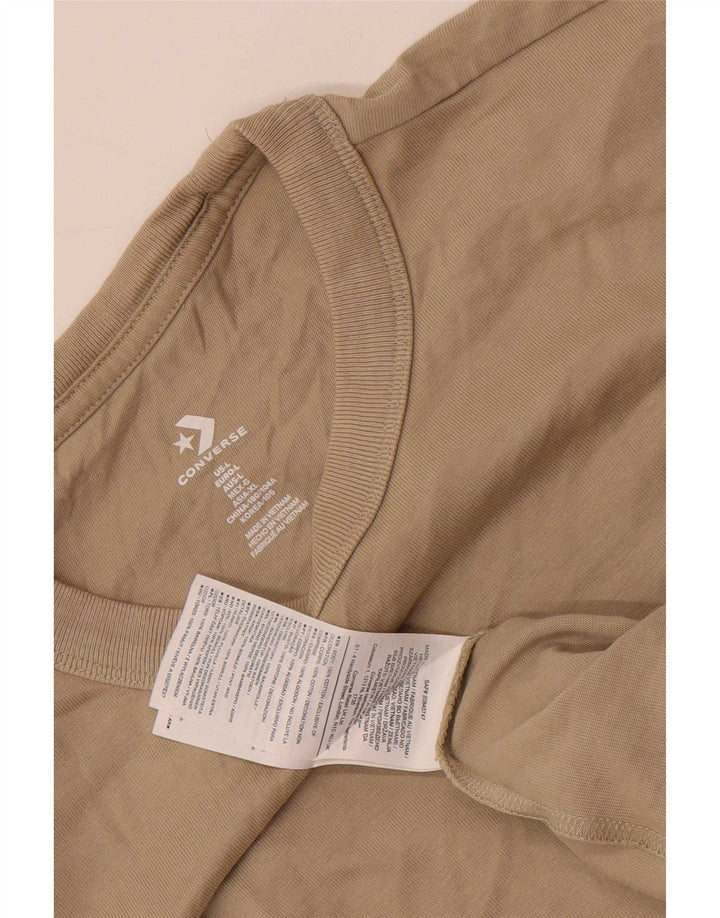 T-shirt grafica da uomo Converse Top grande in cotone beige