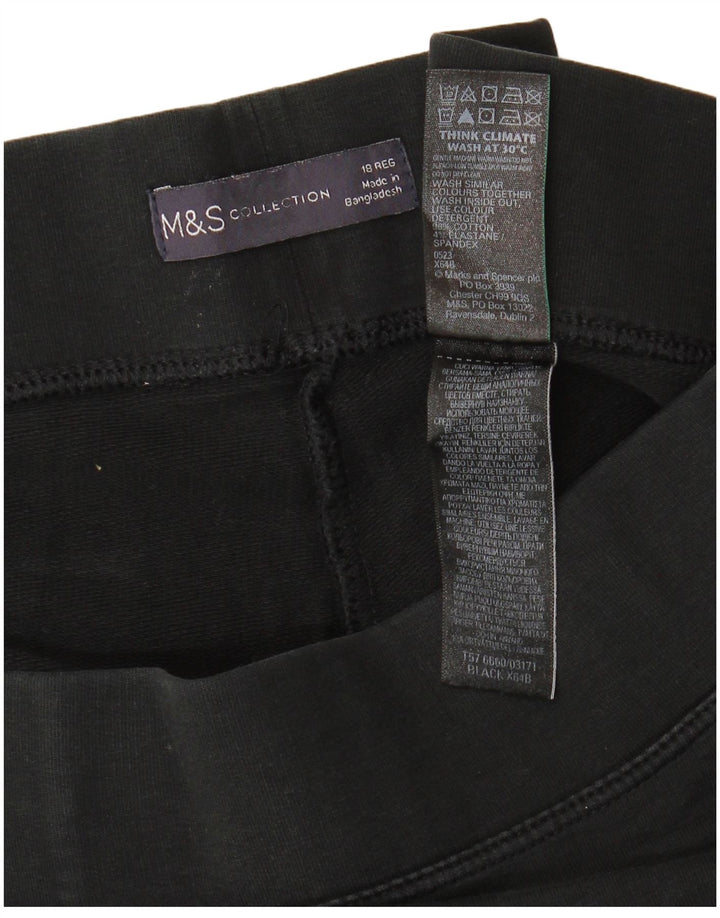 MARKS & SPENCER Leggings da donna UK 18 XL Cotone nero