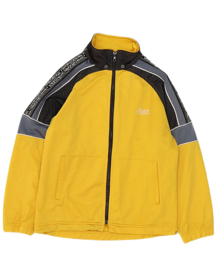 Giacca da tuta grafica da ragazzo Asics 13-14 anni Colorblock giallo