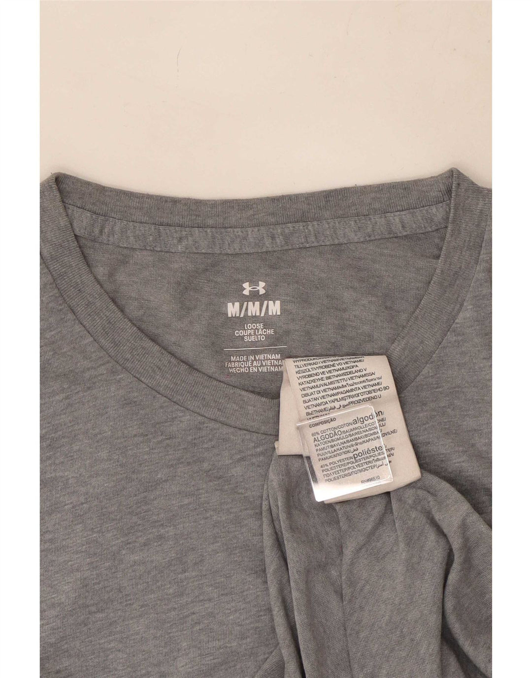 T-shirt da uomo Under Armour Top in cotone grigio medio