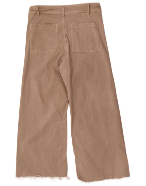 Pantaloni casual a gamba larga da donna Zara The Marine EU 44 Large W34 L28 Beige
