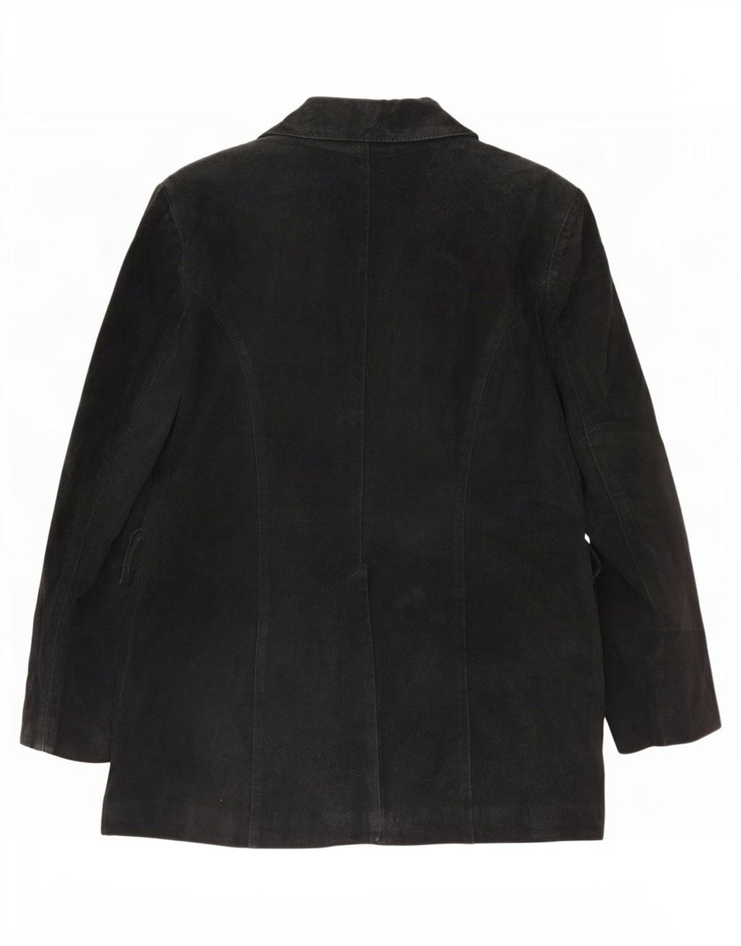 Cappotto doppiopetto in pelle scamosciata vestibilità ampia da donna Davin IT 44 medio nero