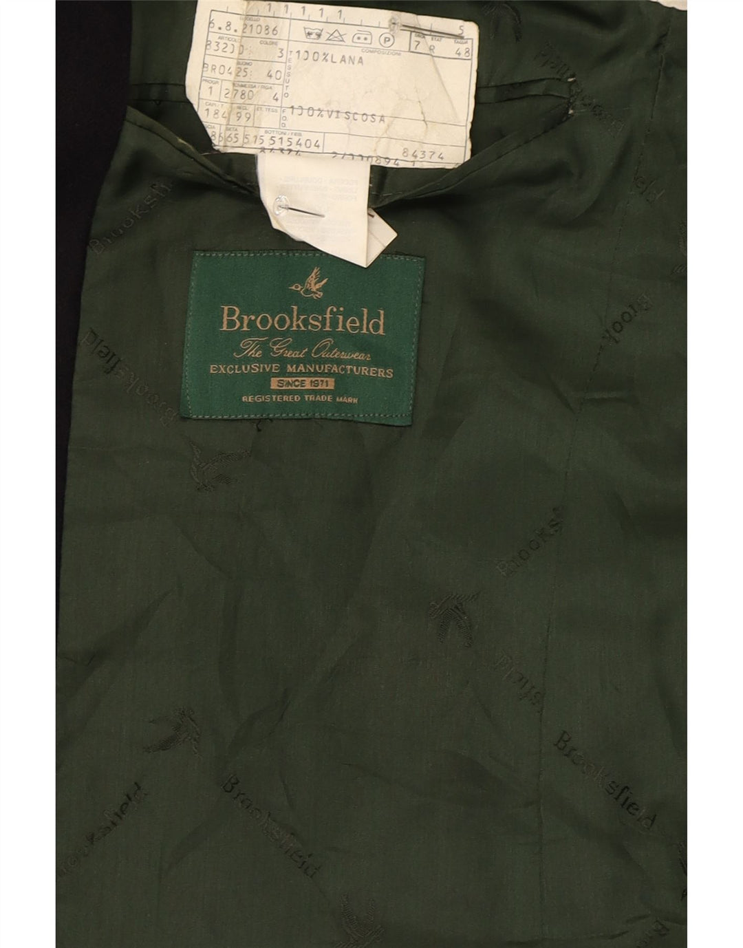Giacca blazer a 2 bottoni da uomo Brooksfield IT 48 lana nera media