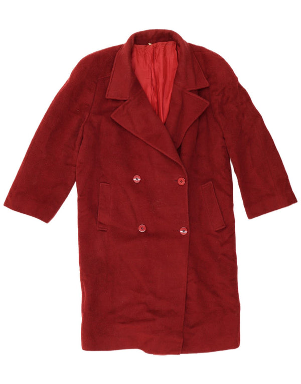 Cappotto Doppiopetto Donna VINTAGE IT 48 XL Lana Bordeaux