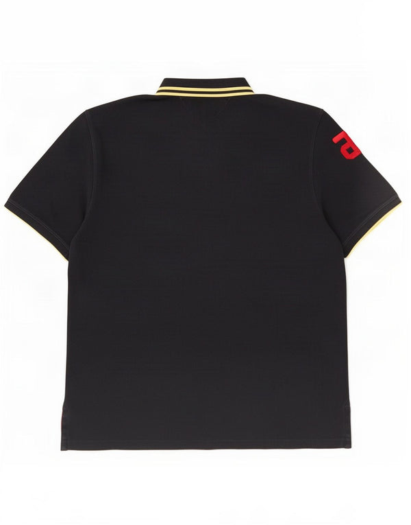 Polo grafica da uomo Tommy Hilfiger 2XL cotone a righe nere