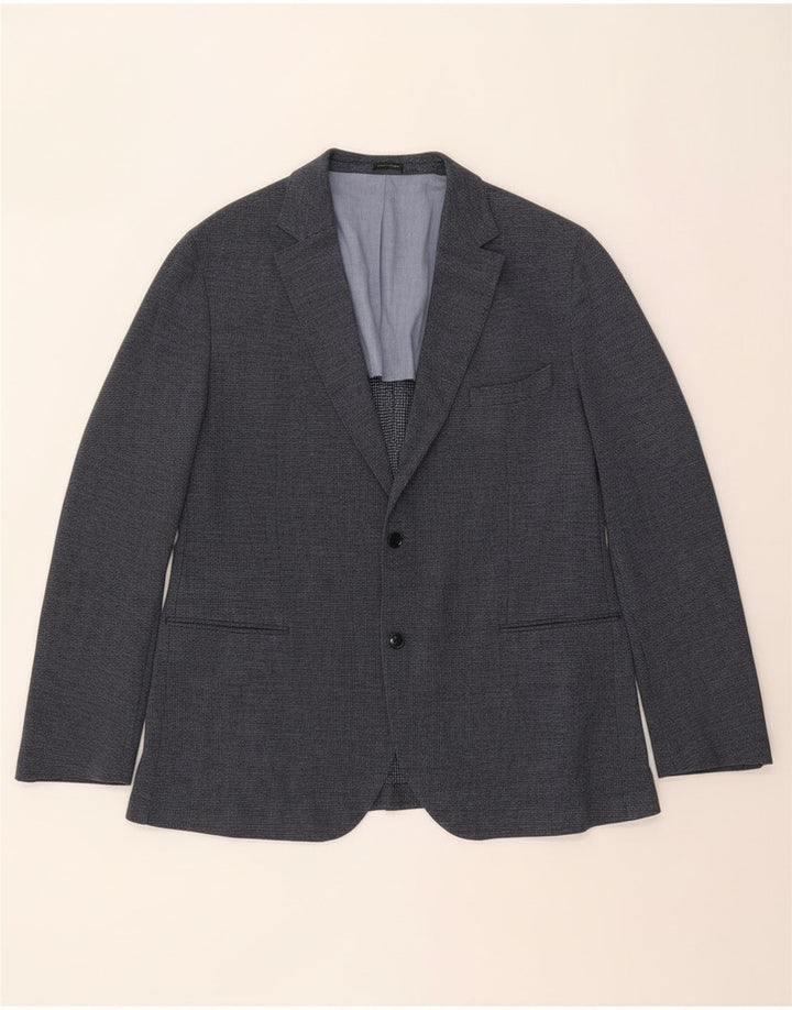 Giacca blazer da uomo a 2 bottoni Massimo Dutti EU 58 2XL cotone blu navy
