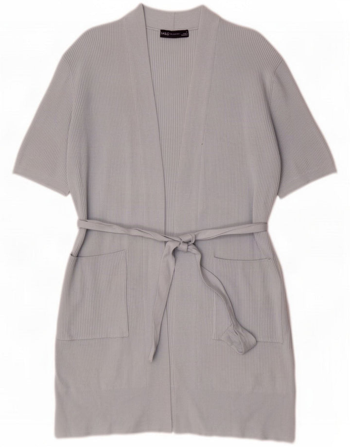 Maglione cardigan lungo da donna Marks & Spencer UK 14 Blu medio