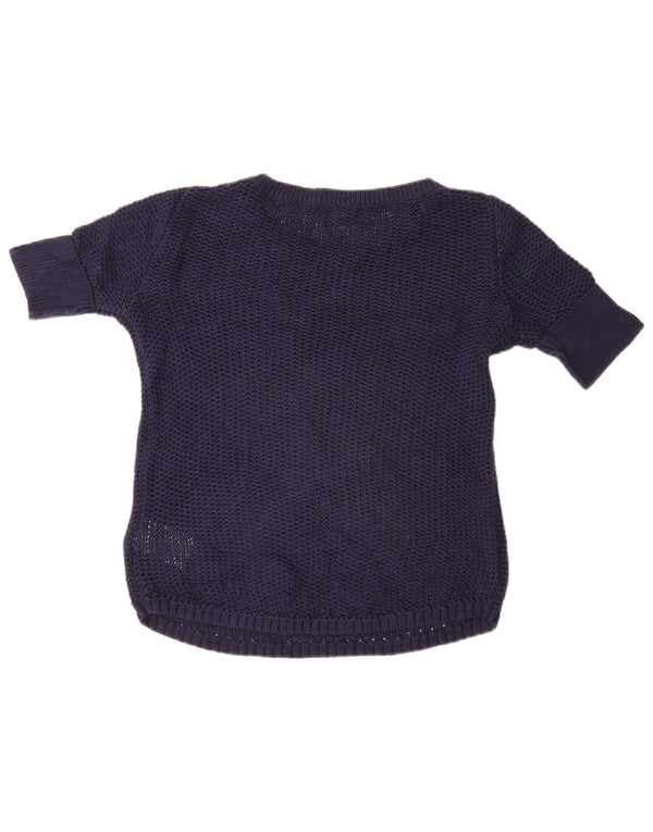 Gap Womens Short Sleeve Boat Neck Jumper Sweater UK 6 XS Navy Blue