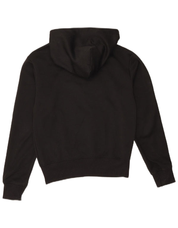 Maglione con cappuccio e zip grafica da donna Adidas UK 10 piccolo poliestere nero