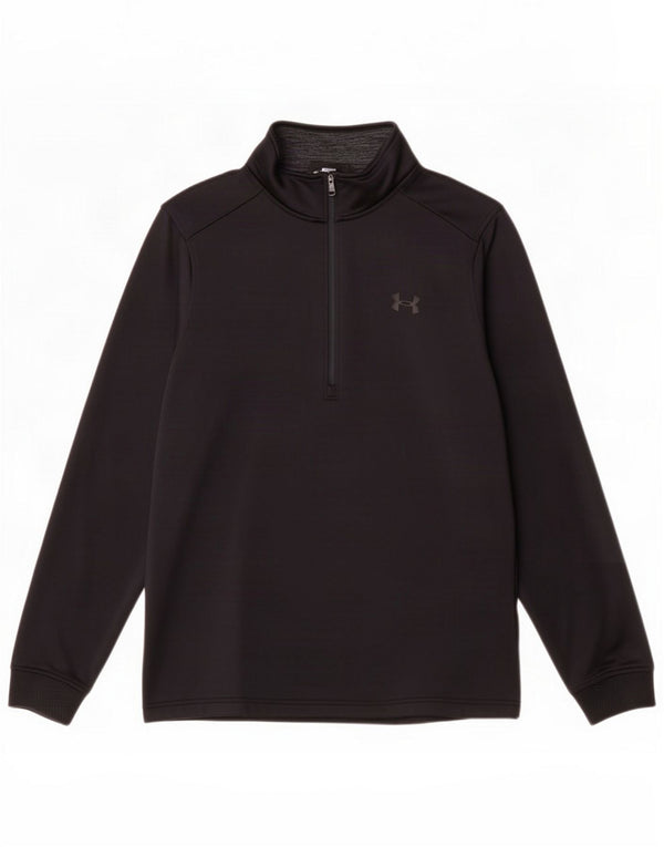 Under Armour Uomo Cold Gear Zip Collo Pullover Tuta Top Piccola Nera