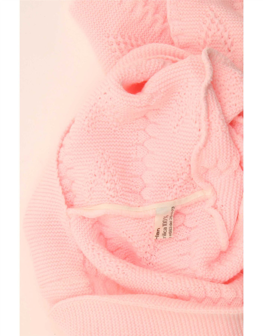 Maglione cardigan da donna vintage UK 14 acrilico rosa medio