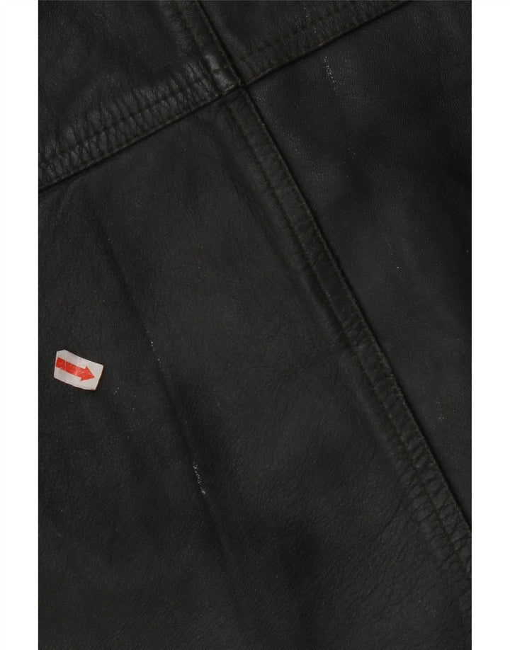 Gilet in pelle da uomo VINTAGE IT 56 2XL Pelle kaki