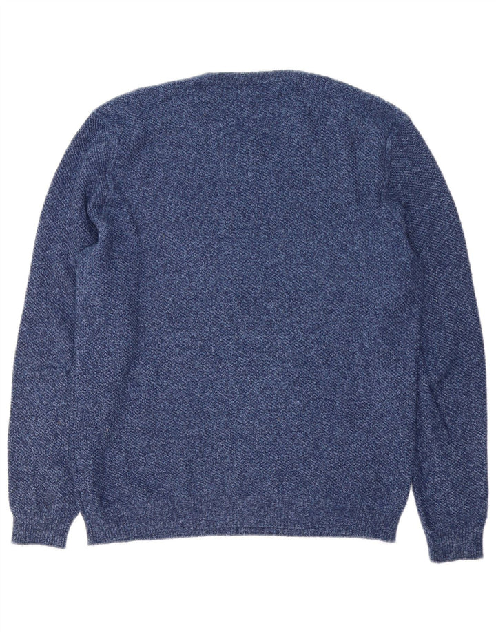 Maglione maglione girocollo da uomo Massimo Dutti in cotone blu navy medio