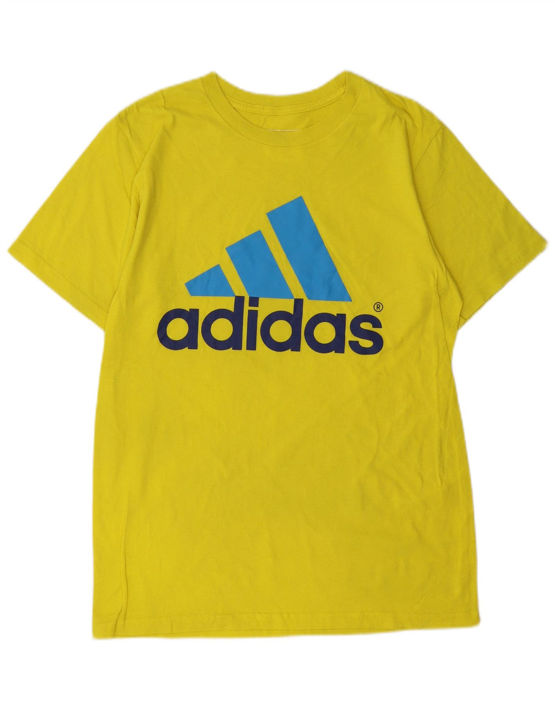 ADIDAS Mens Graphic T-Shirt Top Medium Yellow Cotton