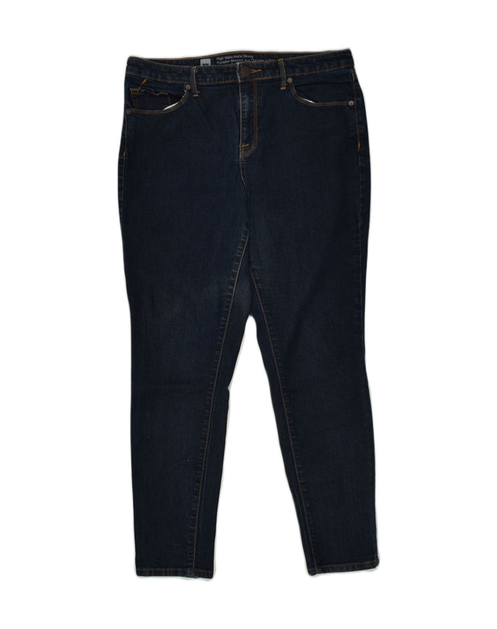 MOSSIMO Womens High Waist Skinny Jeans W34 L28  Navy Blue Cotton | Vintage Mossimo | Thrift | Second-Hand Mossimo | Used Clothing | Messina Hembry 