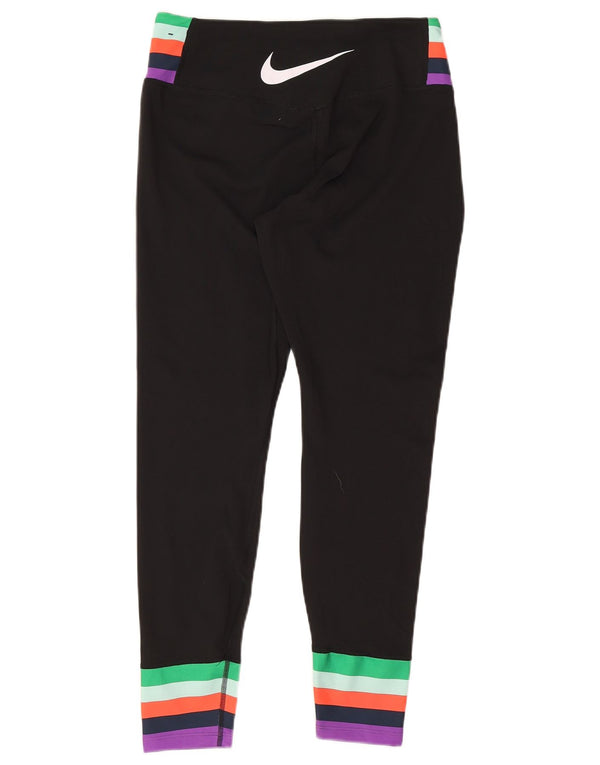 Leggings grafici Nike Dri Fit da donna UK 16 Large Black Colourblock