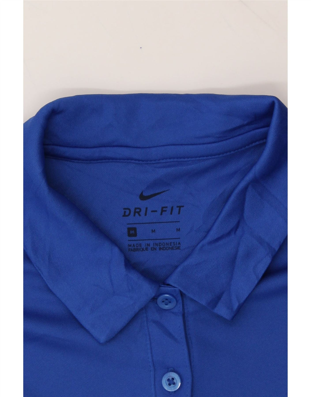 NIKE Womens Dri Fit Polo Shirt UK 12 Medium Blue Polyester Vintage Nike and Second-Hand Nike from Messina Hembry 