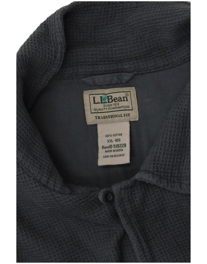Camicia a maniche corte da uomo dal taglio tradizionale L.L.Bean 2XL in cotone verde