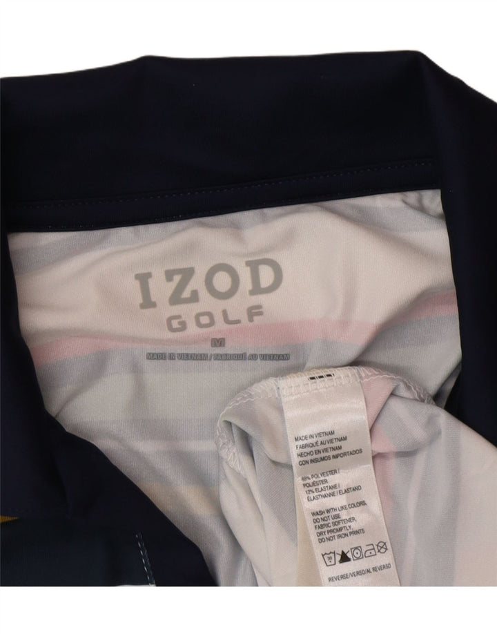 Polo da donna Izod UK 14 Poliestere a righe multicolore medio