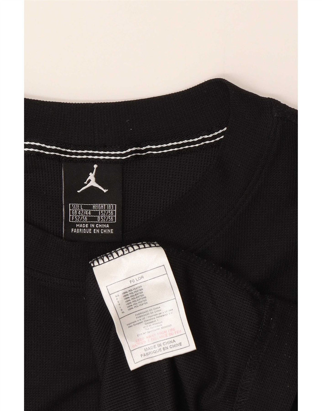 Top grafico da uomo Jordan a maniche lunghe UK 42/44 Large Nero Poliestere