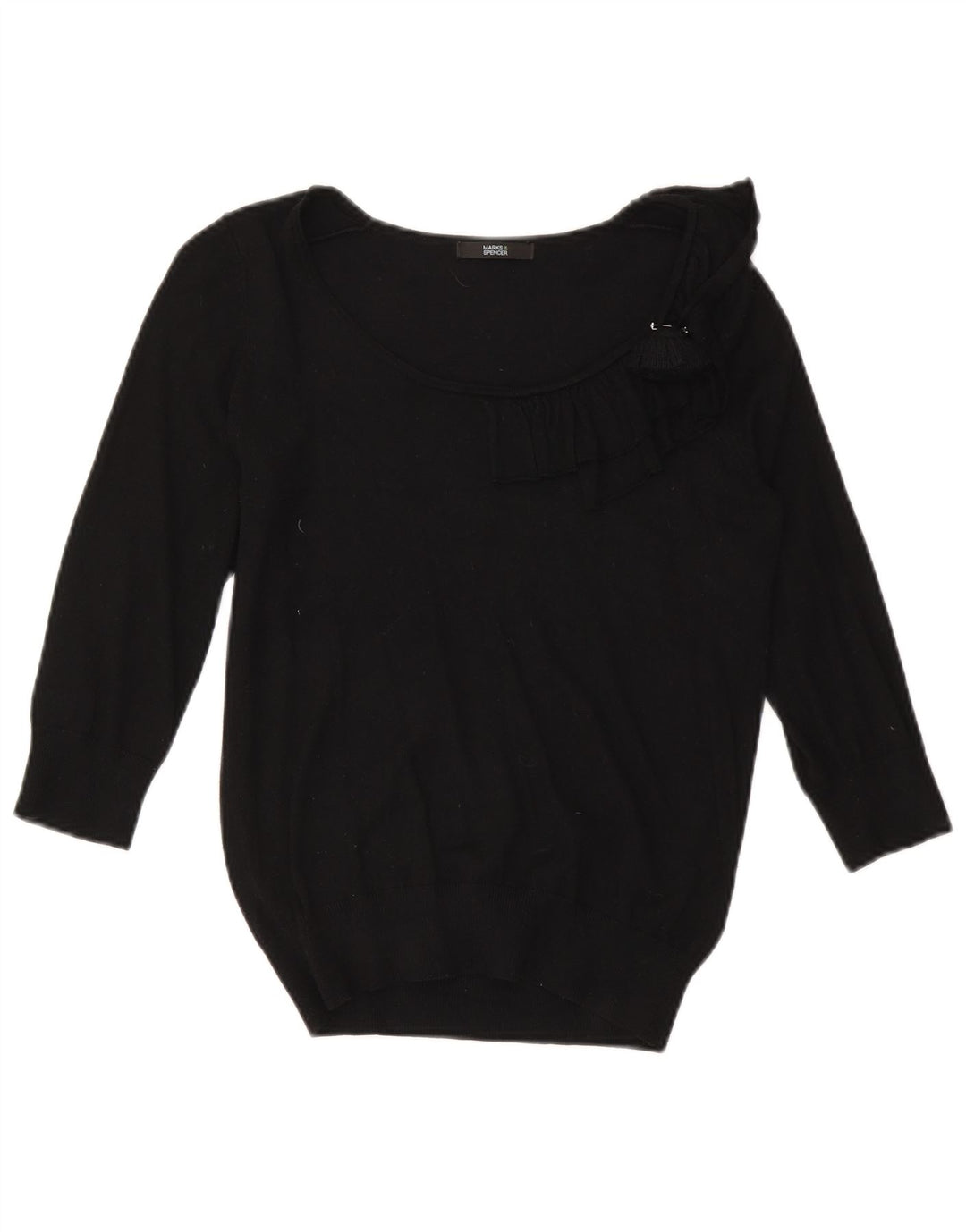 Maglione maglione con scollo a barca da donna Marks & Spencer UK 10 piccolo nero