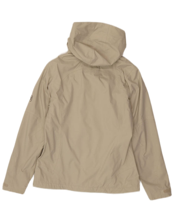 Giacca antipioggia con cappuccio da donna Jack Wolfskin UK 8/10 Small Beige Poliammide