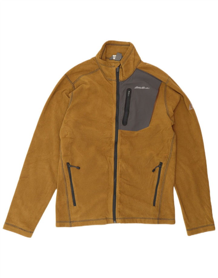 Giacca in pile da uomo Eddie Bauer UK 36 Small Marrone Colourblock Poliestere