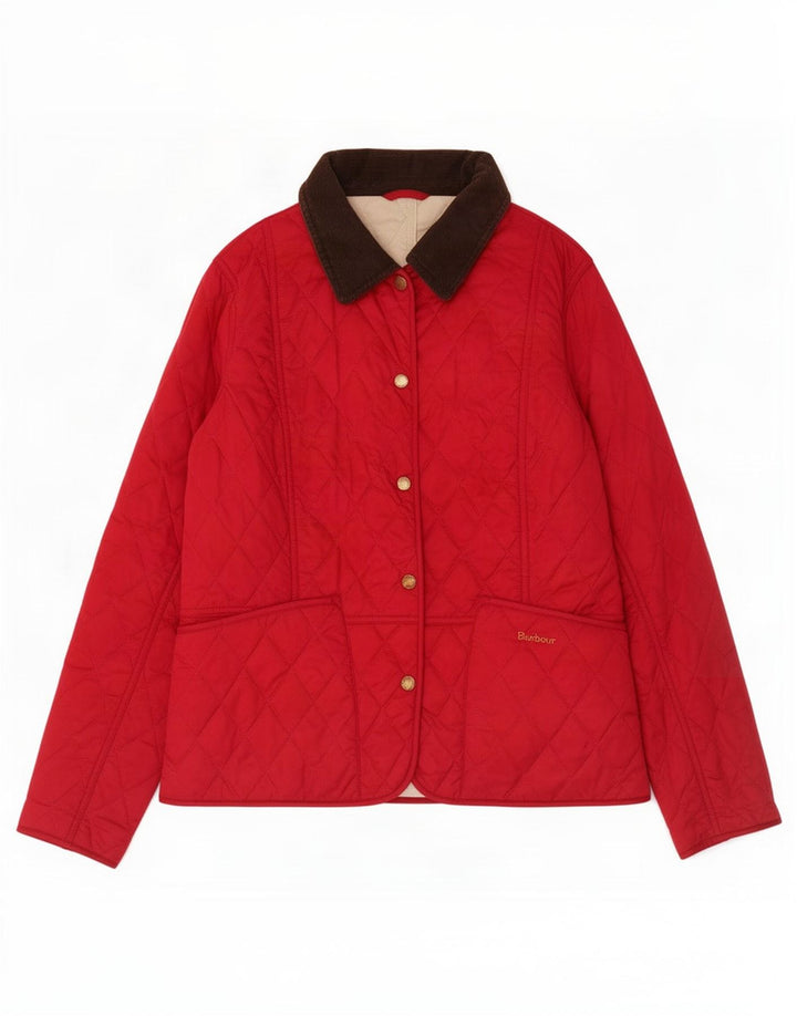 Giacca trapuntata da donna Barbour UK 12 medio rosso in poliammide