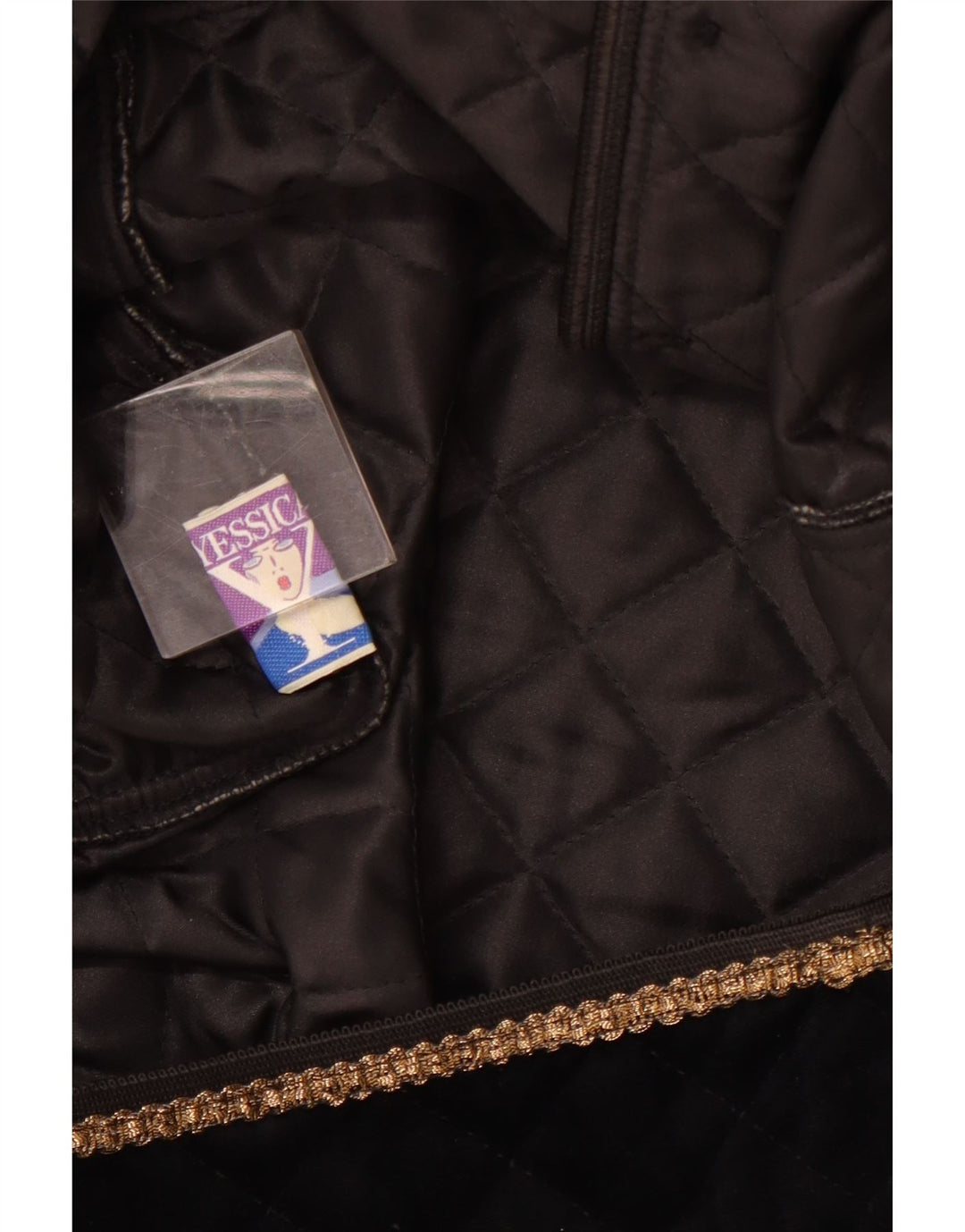 Giacca blazer trapuntata a 5 bottoni da donna YESSICA UK 12 media nera